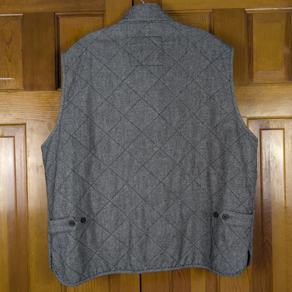 Jos. A. Bank 1905 Quilted Vest Mens XXL Grey Tailored Fit Fleece Lined Layering